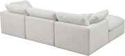 Modular 4 pcs sectional in cream velvet fabric by Meridian additional picture 5