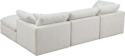 Modular 4 pcs sectional in cream velvet fabric by Meridian additional picture 6