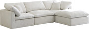 Modular 4 pcs sectional in cream velvet fabric by Meridian additional picture 7