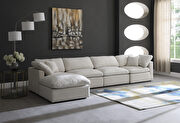 Modular 5 pcs sectional in gray velvet fabric by Meridian additional picture 8
