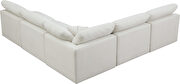 Modular 5 pcs sectional in cream velvet fabric by Meridian additional picture 4