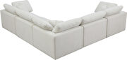 Modular 5 pcs sectional in cream velvet fabric by Meridian additional picture 5