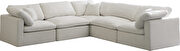 Modular 5 pcs sectional in cream velvet fabric by Meridian additional picture 6