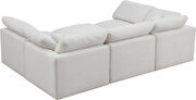 Modular 6 pcs sectional in cream velvet fabric by Meridian additional picture 5