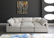 Modular 6 pcs sectional in cream velvet fabric by Meridian additional picture 6