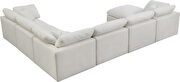 Modular 7 pcs sectional in cream velvet fabric by Meridian additional picture 4