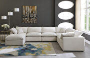 Modular 7 pcs sectional in cream velvet fabric by Meridian additional picture 6