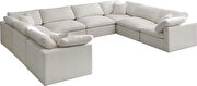 Modular 8 pcs sectional in cream velvet fabric by Meridian additional picture 4