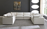 Modular 8 pcs sectional in cream velvet fabric by Meridian additional picture 5