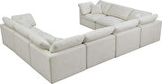 Modular 8 pcs sectional in cream velvet fabric by Meridian additional picture 6