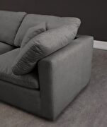 Modular 3 pcs sofa in gray velvet fabric by Meridian additional picture 2
