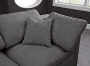 Modular 3 pcs sofa in gray velvet fabric by Meridian additional picture 7