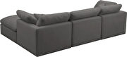 Modular 4 pcs sectional in gray velvet fabric by Meridian additional picture 9