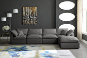 Modular 5 pcs sectional in gray velvet fabric by Meridian additional picture 7