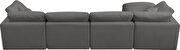 Modular 5 pcs sectional in gray velvet fabric by Meridian additional picture 9
