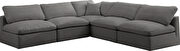 Modular 5 pcs sectional in gray velvet fabric by Meridian additional picture 3