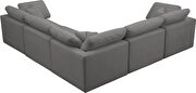 Modular 5 pcs sectional in gray velvet fabric by Meridian additional picture 2
