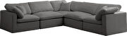 Modular 5 pcs sectional in gray velvet fabric additional photo 3 of 5
