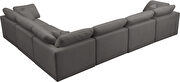 Modular 6 pcs sectional in gray velvet fabric by Meridian additional picture 4