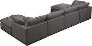 Modular 6 pcs sectional in gray velvet fabric by Meridian additional picture 5
