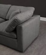 Modular 6 pcs sectional in gray velvet fabric by Meridian additional picture 2