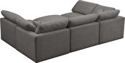 Modular 6 pcs sectional in gray velvet fabric by Meridian additional picture 4