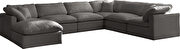 Modular 7 pcs sectional in gray velvet fabric by Meridian additional picture 3