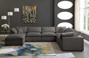 Modular 7 pcs sectional in gray velvet fabric by Meridian additional picture 4