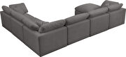 Modular 7 pcs sectional in gray velvet fabric by Meridian additional picture 5
