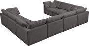 Modular 8 pcs sectional in gray velvet fabric by Meridian additional picture 4