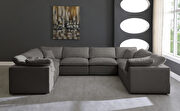 Modular 8 pcs sectional in gray velvet fabric by Meridian additional picture 5