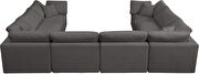 Modular 8 pcs sectional in gray velvet fabric by Meridian additional picture 6