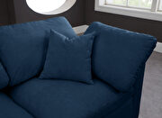 Modular 4 pcs sofa in navy velvet fabric by Meridian additional picture 5