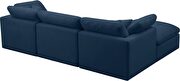 Modular 4 pcs sectional in navy velvet fabric by Meridian additional picture 2