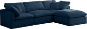 Modular 4 pcs sectional in navy velvet fabric by Meridian additional picture 3