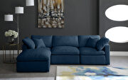 Modular 4 pcs sectional in navy velvet fabric by Meridian additional picture 5
