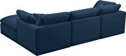 Modular 4 pcs sectional in navy velvet fabric by Meridian additional picture 7