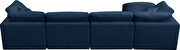 Modular 5 pcs sectional in navy velvet fabric by Meridian additional picture 7