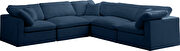 Modular 5 pcs sectional in navy velvet fabric by Meridian additional picture 6