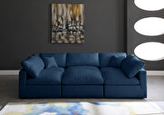 Modular 6 pcs sectional in navy velvet fabric by Meridian additional picture 3