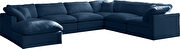 Modular 7 pcs sectional in navy velvet fabric by Meridian additional picture 2