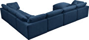 Modular 7 pcs sectional in navy velvet fabric by Meridian additional picture 3