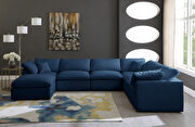 Modular 7 pcs sectional in navy velvet fabric by Meridian additional picture 4