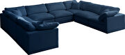 Modular 8 pcs sectional in navy velvet fabric by Meridian additional picture 2