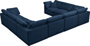 Modular 8 pcs sectional in navy velvet fabric by Meridian additional picture 3