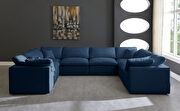 Modular 8 pcs sectional in navy velvet fabric by Meridian additional picture 5