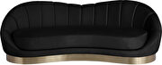 Curved elegant velvet contemporary chaise style couch by Meridian additional picture 2