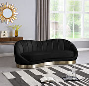 Curved elegant velvet contemporary chaise style couch by Meridian additional picture 4