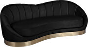 Curved elegant velvet contemporary chaise style couch by Meridian additional picture 5