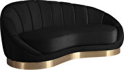 Curved elegant velvet contemporary chaise by Meridian additional picture 4